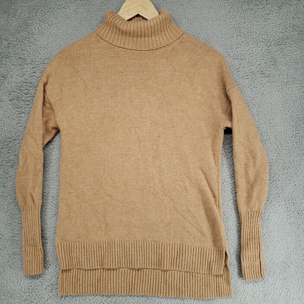 J Crew Turtleneck Sweater Womens‎ XXS Supersoft Yarn Beige Wool Blend